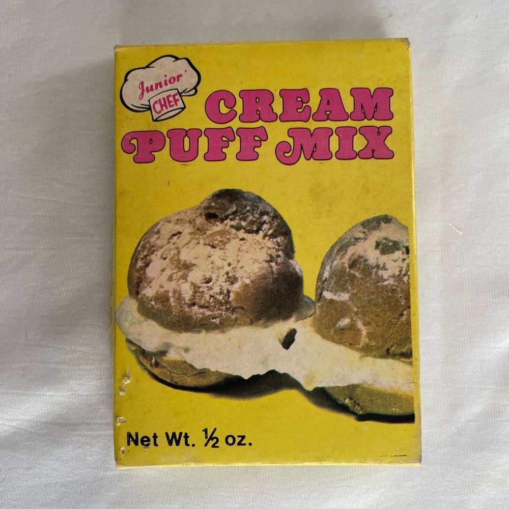 Vintage Junior Chef Cream Puff Mix 1/2oz 1970s Retro Collectible Rare Find bake